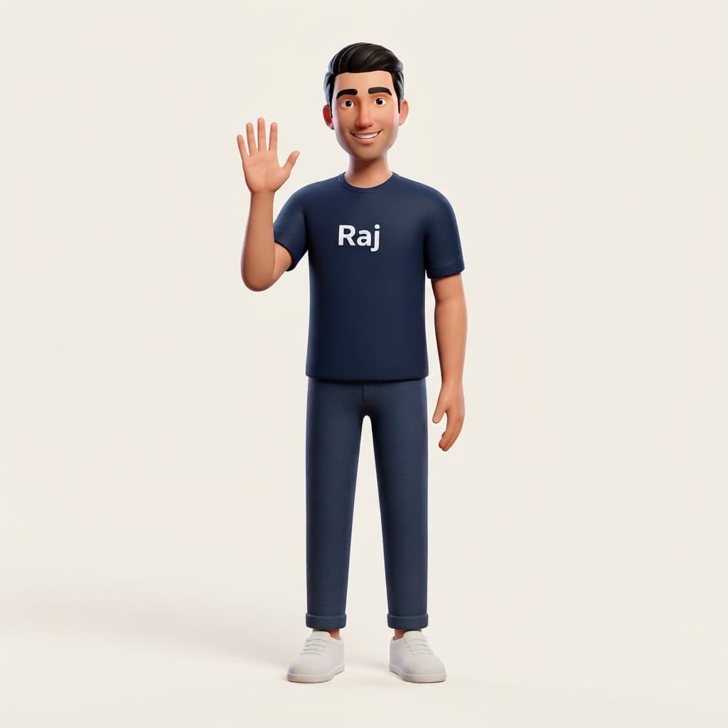 Raj — your AI employee, waving hello